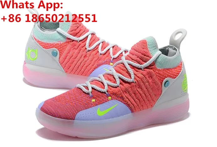 Zoom KD 11 EP XI EYBL Peach jam Hot Punch Кевин Дюрант мужские баскетбольные кроссовки KD11