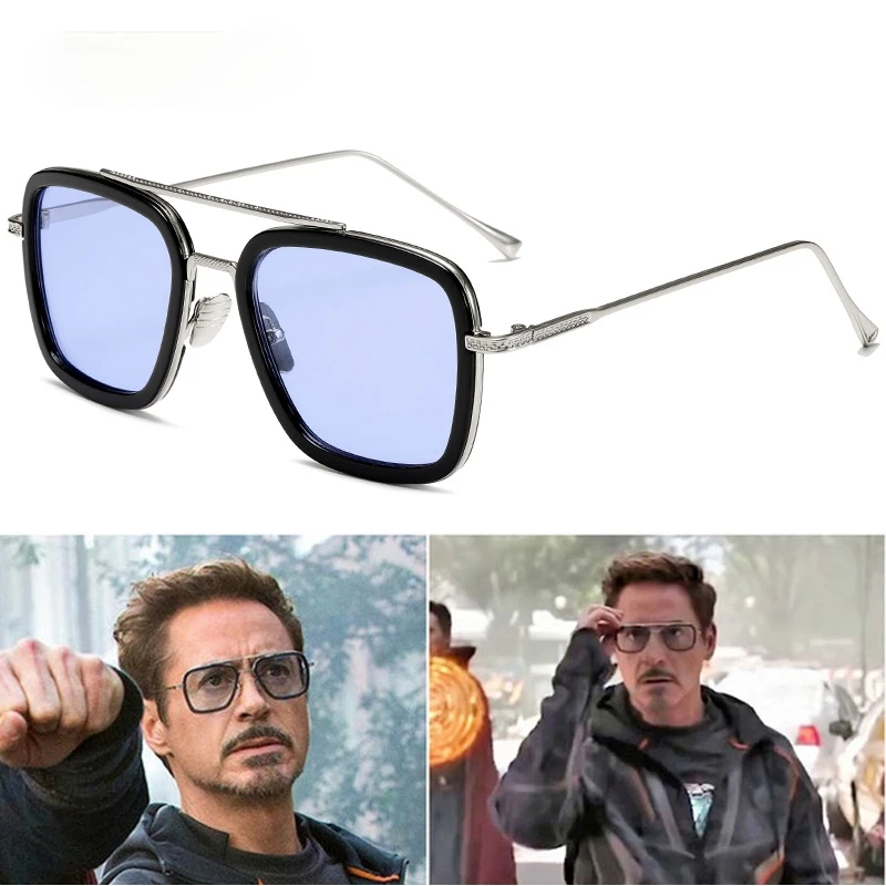 Gafas de sol de estilo Tony Stark para hombre y mujer, diseño de marca cuadradas de lentes de de lujo, Retro, de hierro|De los hombres gafas de - AliExpress