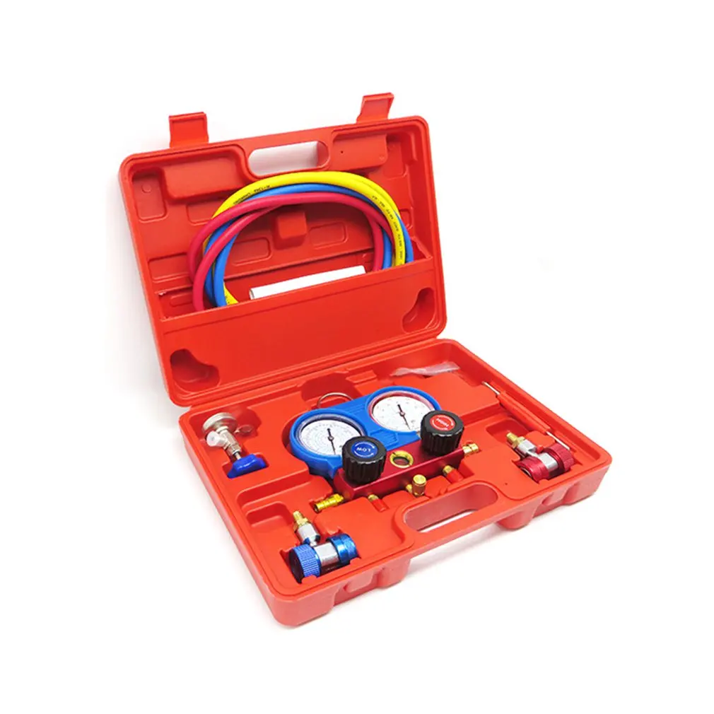 

R134A HVAC A/C Refrigeration Kit AC Manifold Gauge Set Car Air Vacuum Pump Air Conditioning Repair Fluorine Filling Tool
