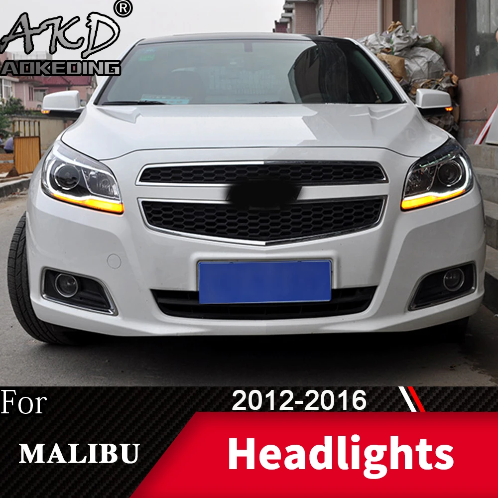 Head Lamp For Car Chevrolet Malibu 2012- Malibu Headlights Fog Light Day Running Light DRL H7 LED Bi Xenon Bulb Accessory