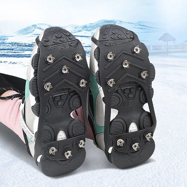 Facefd 1 paire de crampons pour chaussures à neige à 24 dents, crampons  pour chaussures à neige antidérapants, crampons à neige antidérapants, M 