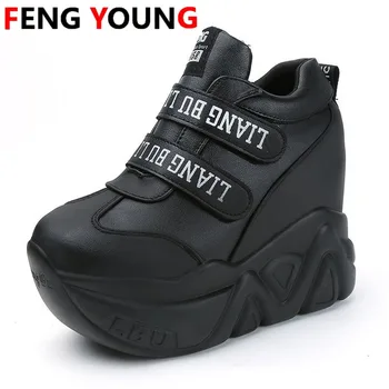 

2020 Women Wedge Increasing Thick Sole Shoes Autumn New Women's Height Platform Chunky Sneakers Fashion Woman Footwear