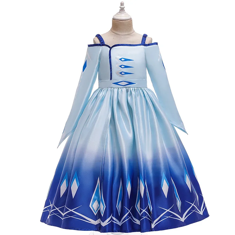 Girl Elsa Dress 2 Set For Girl Snow Queen Princess Cosplay Kids Anna Christmas Costume Children Halloween Party Girl Clothing