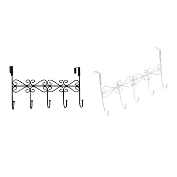 

Practical Boutique 5 door hooks Door wardrobe Coat rack Hook strip Wall mounted wardrobe Clothes hooks Black