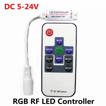 

DC 5V-12V-24V RGB RF Wireless Mini LED Controller Remote Driver Dimmer for LED Strip Light SMD 5050 2835 3528 2835 3014 5630