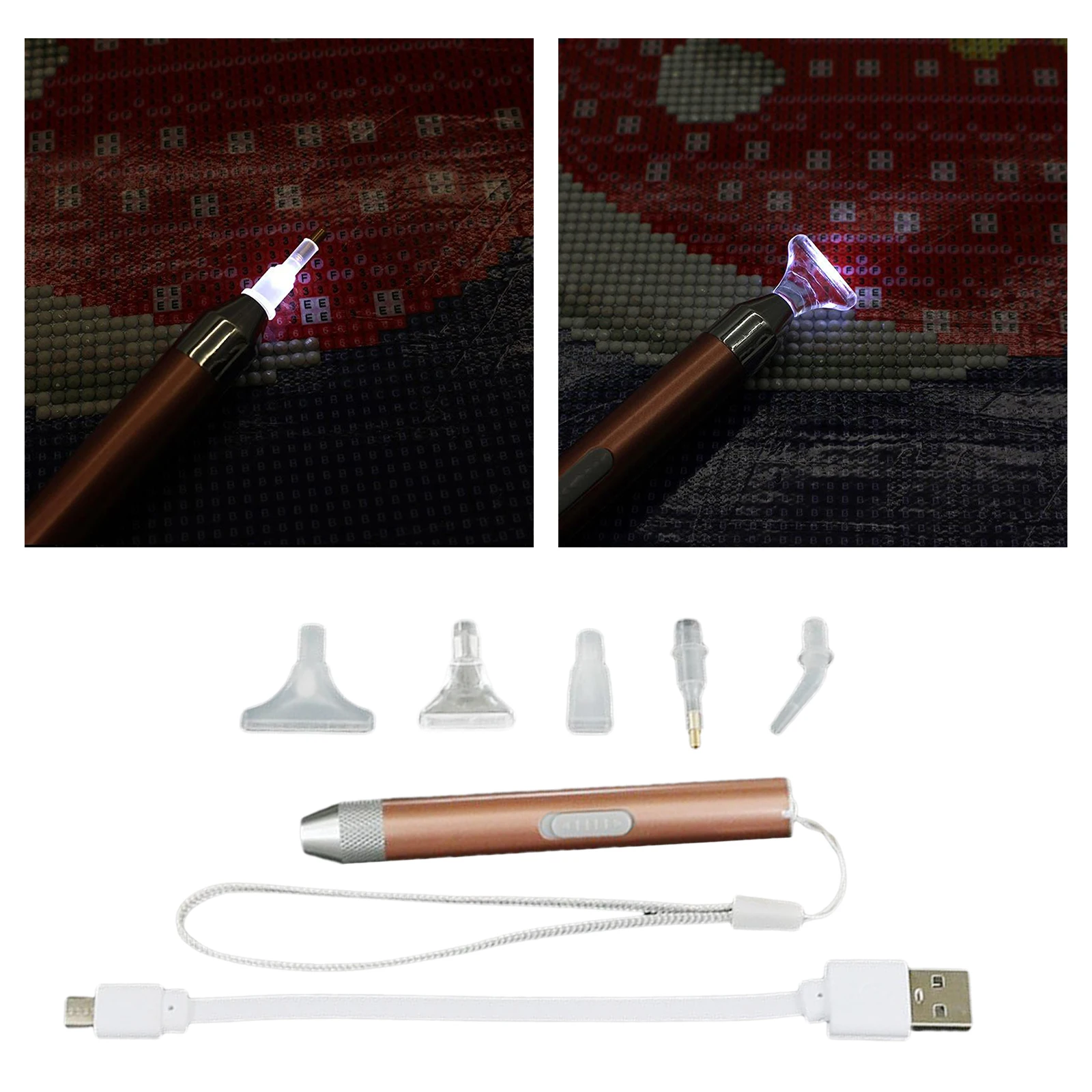 DIY Diamond Drill Pen with Light Diamond Painting Tools Quick Point Stylus Pen Cross Stitch Embroidery Kits Tool