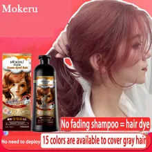 Mokeru 400 ML Shampoo Color Permanent Black Hair Dye Shampo Color Shampoo for Woman Grey White Hair