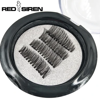 

RED SIREN Magnetic Eyelashes Double Magnet Lashes Handmade Faux Mink Eyelashes Make Up 3d Eye Lashes
