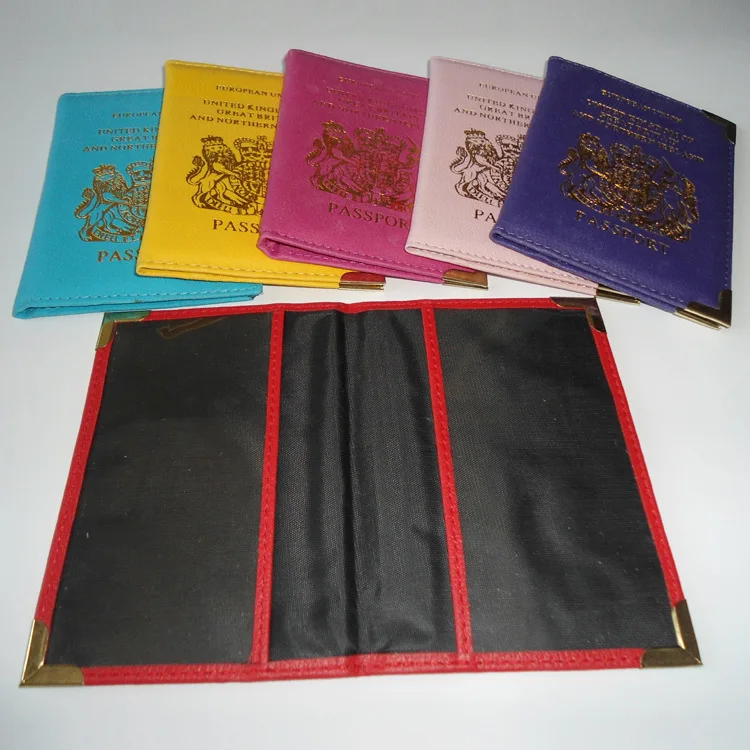 

Customizable the United Kingdom Passport Holder Leather Belt Corner Protector Multi-color Selectable Passport Protective Case