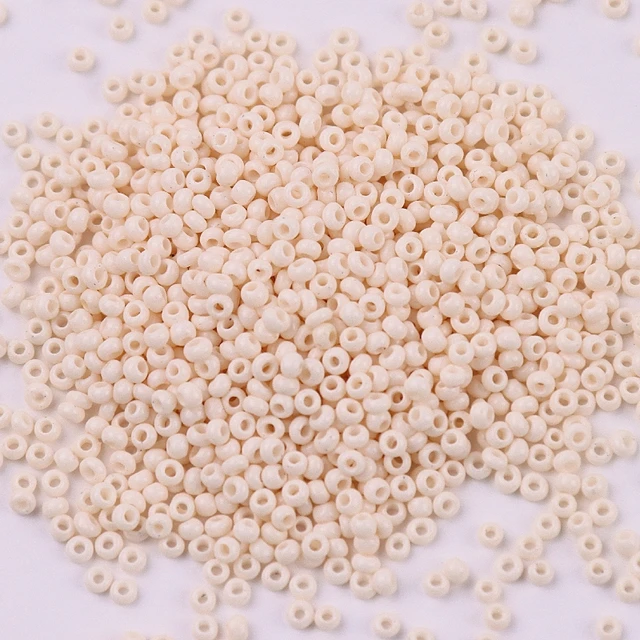 10g 720 Pieces 2mm Austria Solid Color Bead 12/0 Opaque Neon Round Beads Glass Seed Beads Handmade DIY Jewelry Bags Accessories 382 Beige