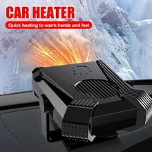

Car Heater 12V/24V Plug In 360 Degree Adjustable Electric Heating Fan 2 Modes Glass Windshield Defogging Defroster Accessories