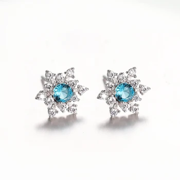 

JIANERY Korean 925 Sterling Silver Snow Earrings For Women Christmas Gift Solid S925 Jewelry Brincos Aretes