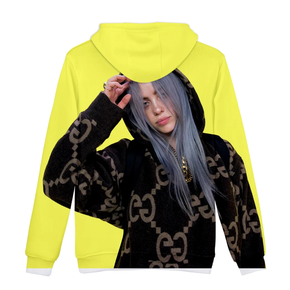Американская певица Billie Eilish 3D Толстовка Повседневная Женская/Мужская Harajuku пуловер Толстовка Billie Eilish осень девушка 3D с капюшоном XXS-4XL