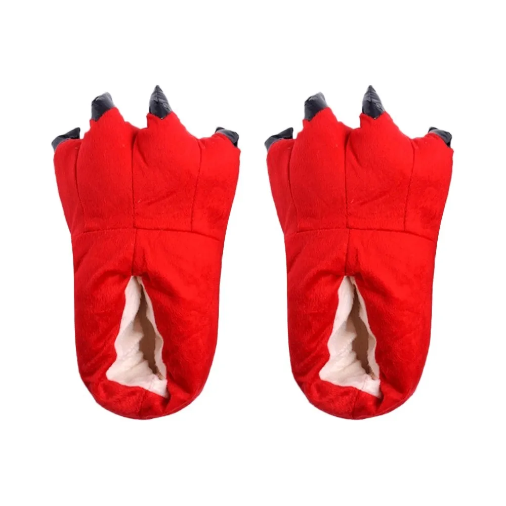 Теплые зимние домашние тапочки для маленьких девочек; забавная обувь в виде лап монстра; FEB1 - Цвет: I