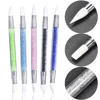 1 Pcs Dual-Ended Silicone Head Carving Dotting Pen Nail Art Brushes Rhinestone Crystal Handle Tool For DIY Gel Manicure Tools 2