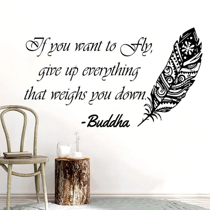 Family Wall Sticker If You Want To Fly Buddha Inspirational Quote