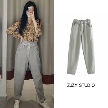 

European and American wind couture autumn/winter loose jeans torre rich show thin leg straight