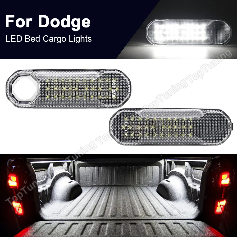 Feux de chargement de lit à LED pour Dodge RAM, lampe intérieure blanche  Canbus, pas courageux, 1500, 2019, 2020, 2021, 2 pièces