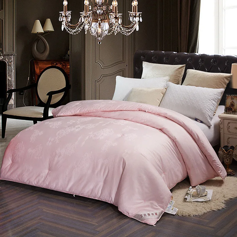 Light Pink Зимнее одеяло для сна/одеяло, Скандинавское одеяло, удобное шелковое одеяло, белое/розовое/светло-розовое шелковое одеяло, всесезонное одеяло s - Цвет: Light Pink