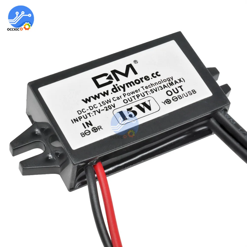 2 портный Dual USB DC от 12 В до 5 пост Max 3A автомобиля Мощность преобразователя