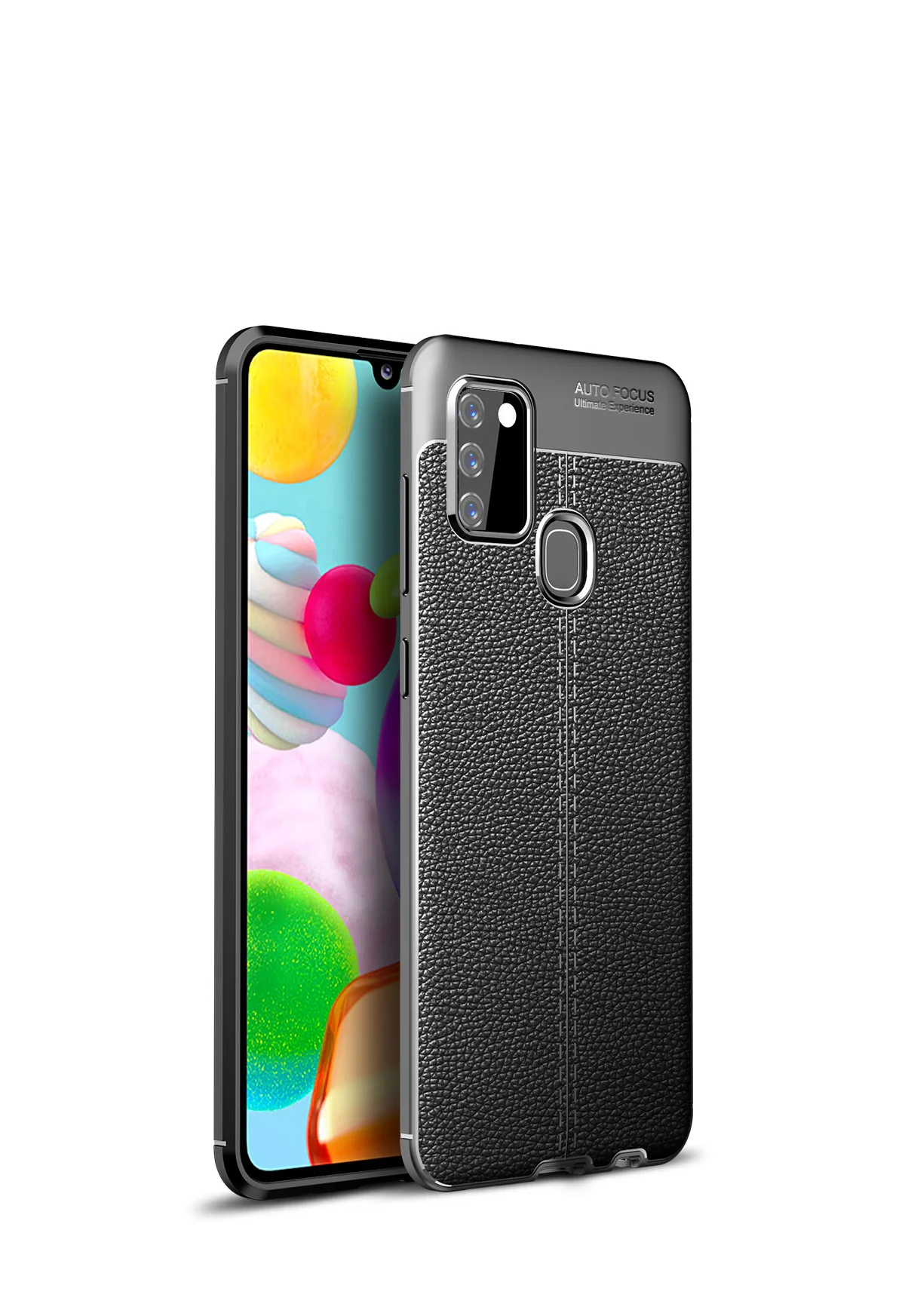 Кожаный чехол для телефона с узором Личи Samsung Galaxy A21S Мягкий Силиконовый