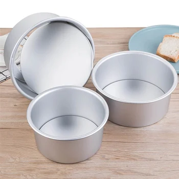 

2/4inch Round Cake Mold Aluminum Alloy Cake Pan Non Stick Baking Pans Cakes Mould with Removable Bottom