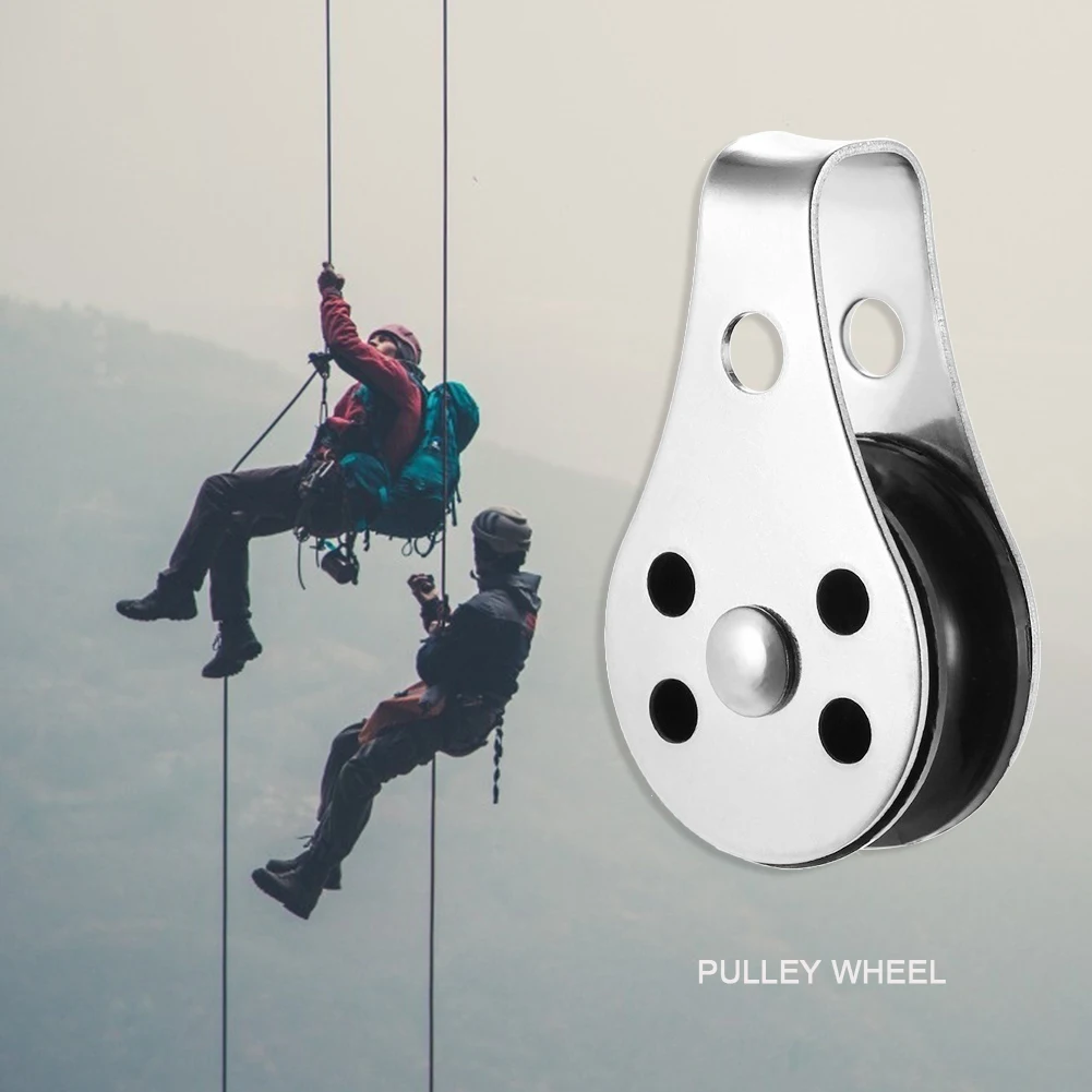 Stainless Steel Pulley Single Wheel Load Bearing Swivel Lifting Rope Pulley Strong Load Bearing Ability Lifting Rope lifting rope pulley