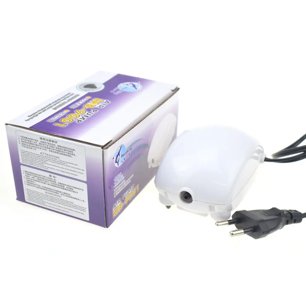 EU Plug Кислородный насос для аквариума бесшумный аэрационный насос с коробкой EU/US Plug - Цвет: EU Plug