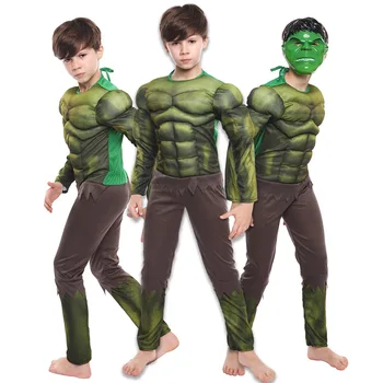 

New Year Carnival Green Incredible Hulk Costume Endgame Muscle Halloween Costume Kids Boys Children Cosplay New Kids Hulk Costum