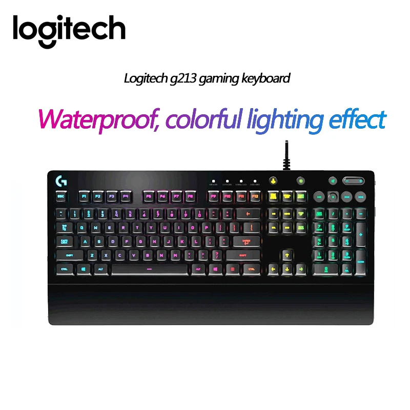 Logitech 99 New G213 PRODIGY RGB Gaming Keyboard for Laptop PC Gaming Overwatch PUBG Gamer Keyboard Like Mechanical Keyboard