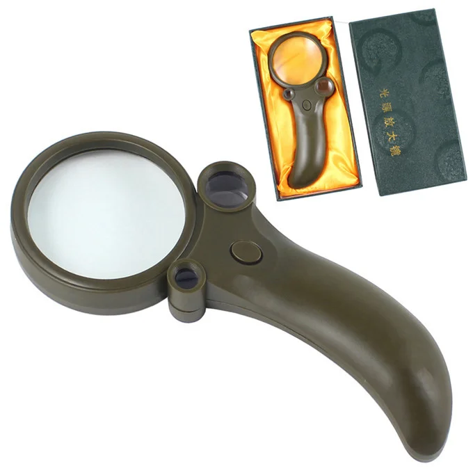 

Multifunctional retro portable handheld magnifying glass with replaceable lens acrylic optical lens magnifier