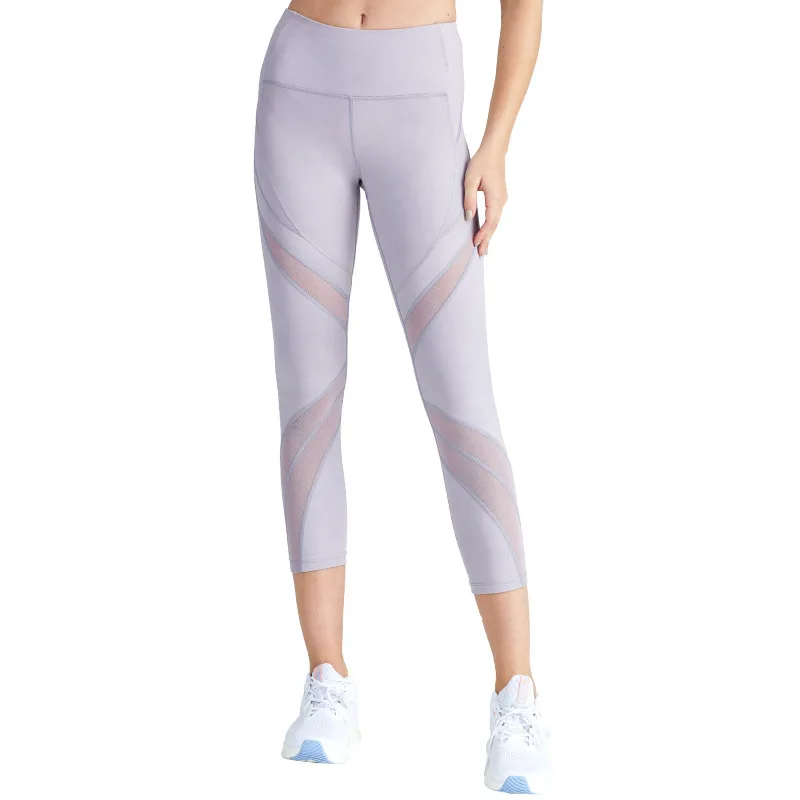 Sport Women Fitness Yoga Pants Mesh Peach Push Up LeggingsHigh Waist Sports Tights Stretch Running Trousers
