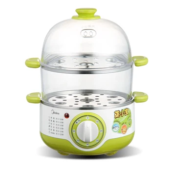 

Free shipping Mdiea Multifunctional Electric Egg Boiler Cooker Steamer Mini Stainless Steel Double Electric Steamer