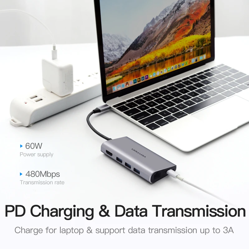 Vention USB C к HDMI USB 3,0 концентратор type C к RJ45 адаптер Thunderbolt 3 для MacBook samsung Dex huawei P30 Pro usb-c адаптер