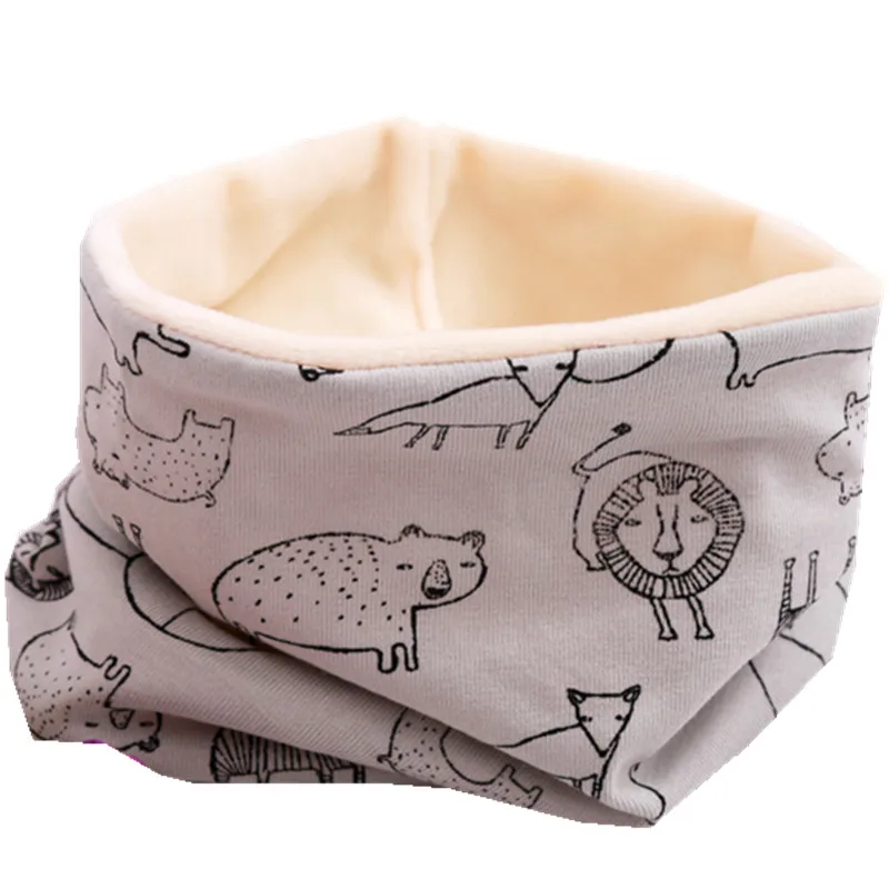plush gray lion Новинка; сезон осень-зима; шарф из хлопка для девочек; Детский шарф; нагрудный шарф для мальчиков и девочек с круглым кольцом; милый детский шарф с воротником; Bufandas - Цвет: plush gray lion
