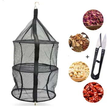

Multi-functional Camping Storage Basket 3 Tier Zipper Hanging Dry Rack Grow Net Dryer Shelf Hydroponics Herb Drying Mesh Bags