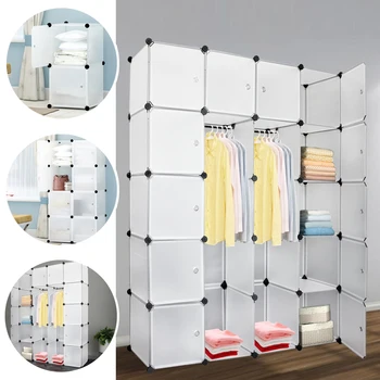 

Simple Wardrobe 20 Lattice DIY Assembled Wardrobe Clothing Storage Cabinet Bookcase Clothes Organizer Home Furniture