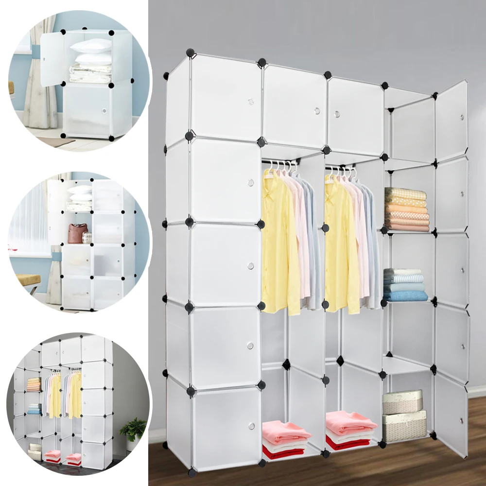 Simple Wardrobe 20 Lattice DIY Assembled Wardrobe Clothing Storage Cabinet Bookcase Clothes Organizer Home Furniture Simple Wardrobe 20 Lattice DIY Assembled Wardrobe Clothing Storage Cabinet Bookcase Clothes Organizer Home Furniture