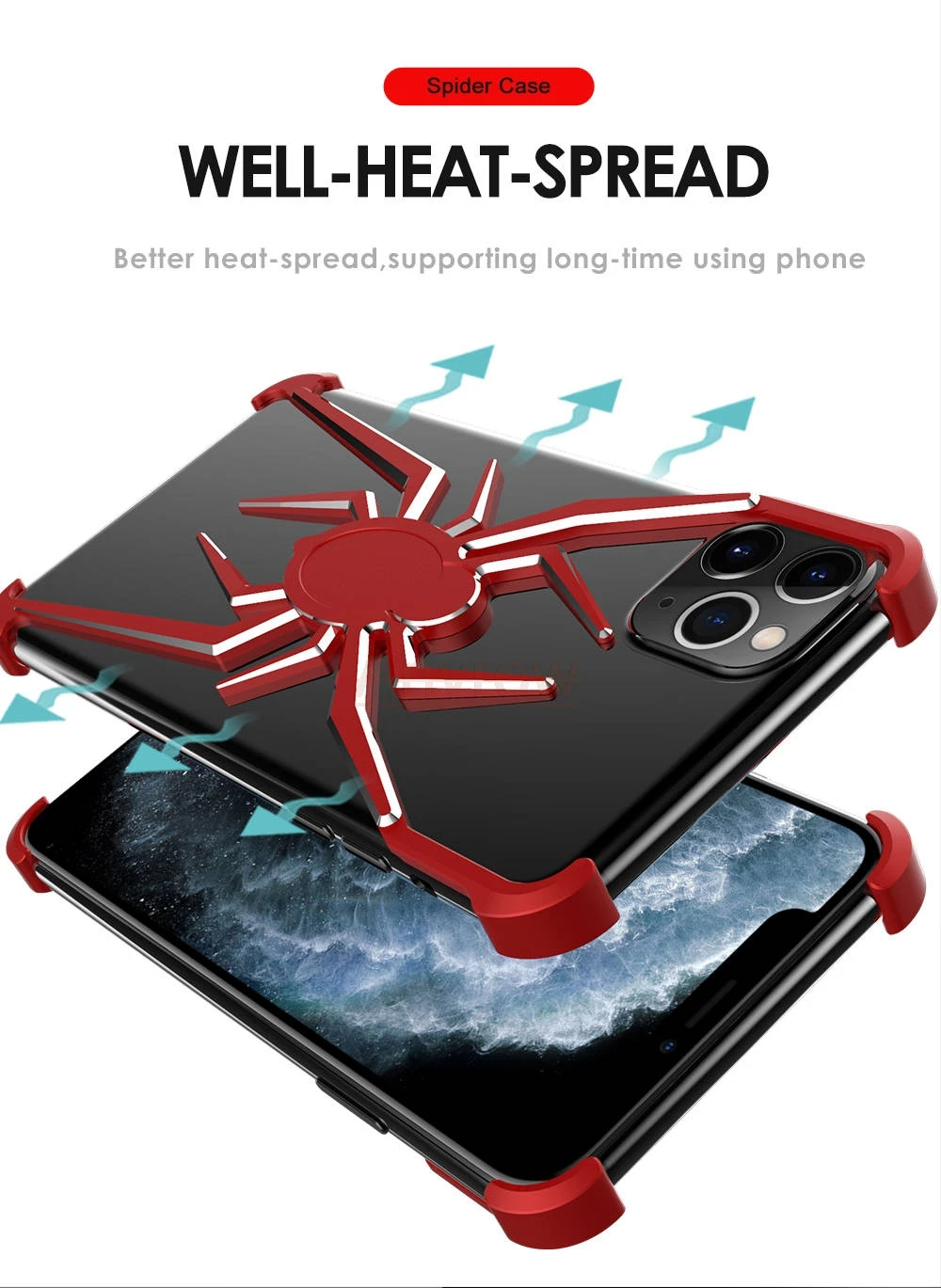 Роскошный Алюминиевый металлический бампер с пауком для Apple iPhone 11 Pro MAX XS XR X 7 8 Plus, противоударный чехол Fundas, чехол