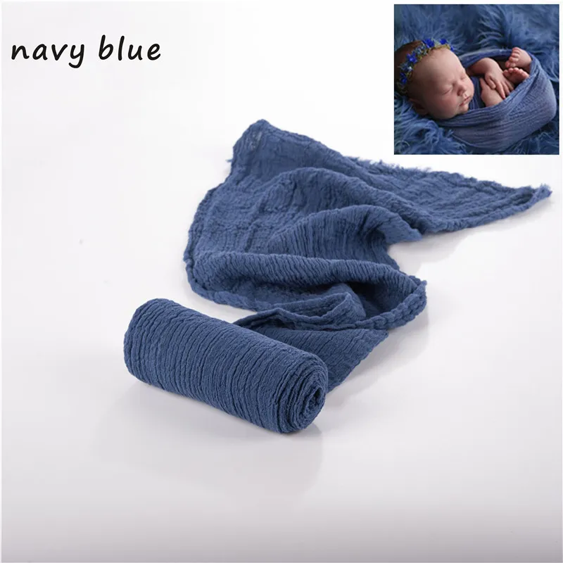 navy blue Реквизит для фотосессии новорожденных; Детский реквизит для фотосессии; одеяло; мягкое растягивающееся Хлопковое одеяло; аксессуары для фотосессии младенцев - Цвет: navy blue