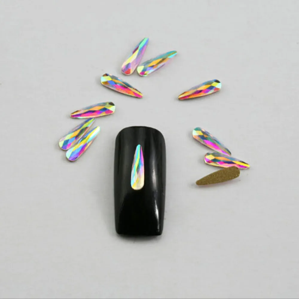 20 шт дизайн ногтей 3D DIY Стразы Многоцветный Кристалл Блестящий слеза капля алмаза украшение камнями инструмент для нейл-арта
