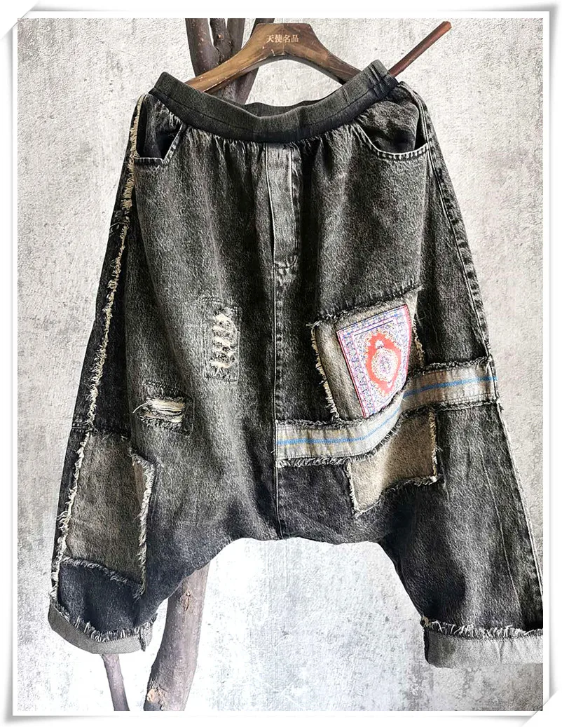 Женские винтажные джинсы QING MO Промытые и полированные белые штаны с