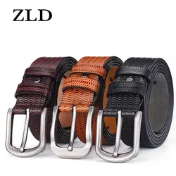 ZLD мужской официальный кожаный ремень с металлической пряжкой и зажимом, ремни серебристого цвета с пряжкой для мужчин, ремни с однотонным