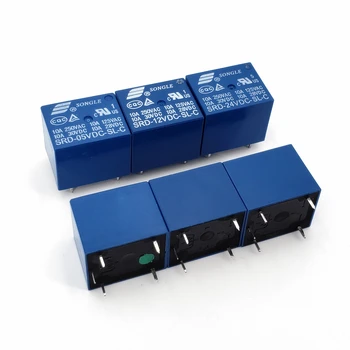 

10Pcs Blue SRD T73 DC 5V 12V 24V 5Pin PCB Mount 10A SPDT Mini Power Relay