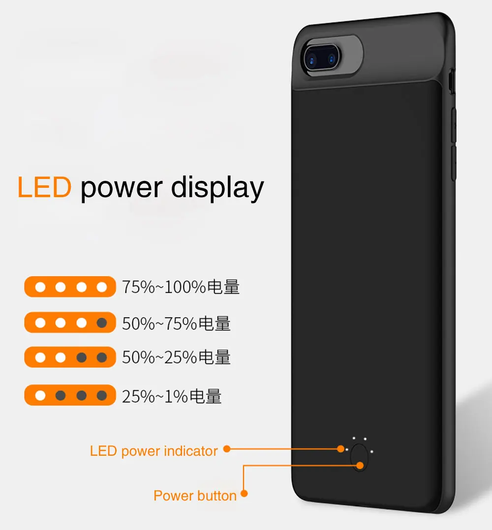 Батарея Зарядное устройство чехол для iPhone 6, 6 S, 7, 8plus, Комплекты внешних аккумуляторов резервного копирования Мощность Bank зарядное устройство чехол Чехол 2500/3700 мАч