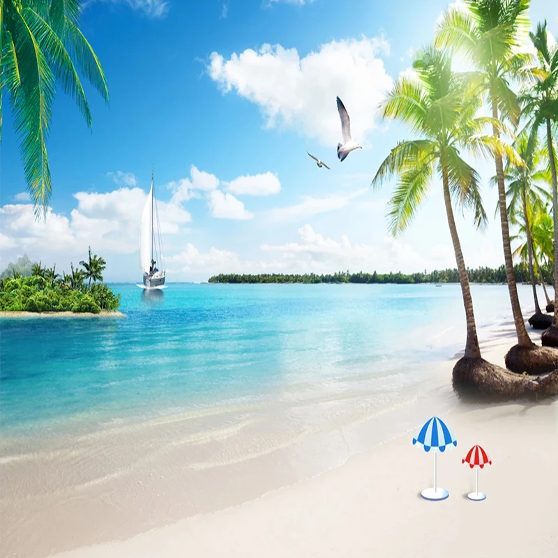 coqueiro paisagem sala de estar fundo arte para parede 04