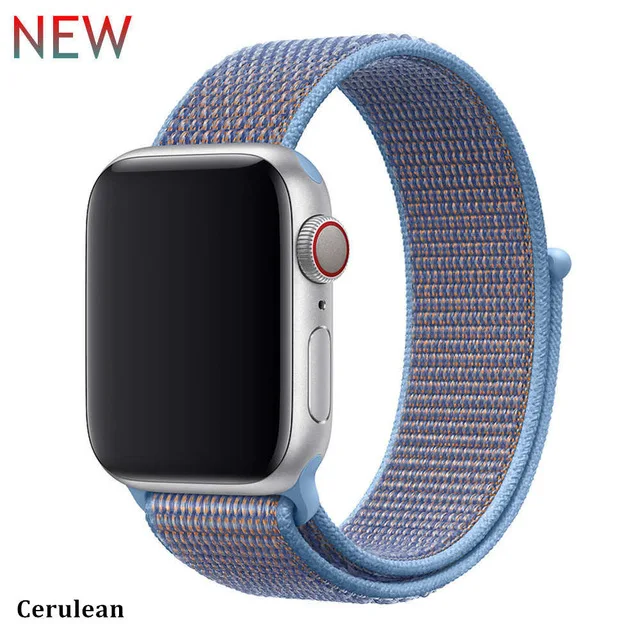 Последняя нейлоновый ремешок für apple watch группа 4 44 мм/40 мм, correa apple watch 3 42 мм/38 мм iwatch серии 4/3/2 bunte stecker чехол для телефона на руку - Цвет ремешка: NEW Cerulean