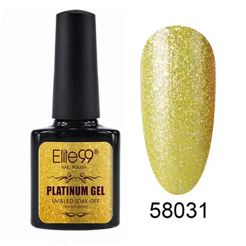 Elite99 Гель-лак для маникюра Полупостоянный Vernis верхнее покрытие УФ светодиодный 10 мл гель покрытые лаком ногти искусство Блестящий УФ лак для ногтей с блестками лак - Цвет: 58031