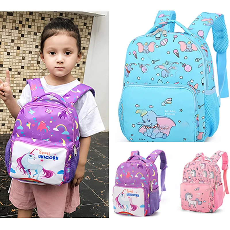 

Kindergarten School Bag Girls Baby Primary Class Cute Dumbo Unicorn Cartoon Children Casual Lightweight Backpack