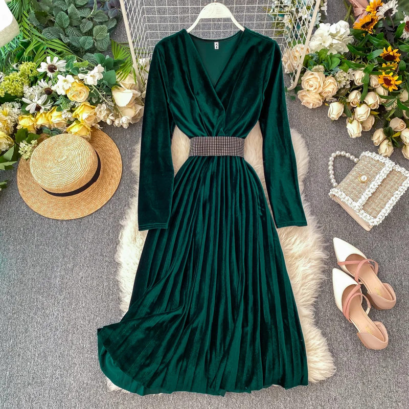 Женское платье осень-зима 2019 винтажное Vestidos элегантное женское с длинным рукавом